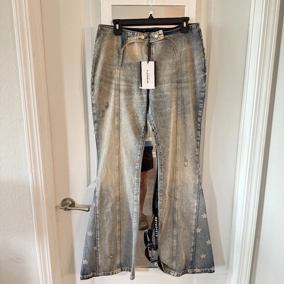 NEW Retrofete Dream cotton trousers Size 29 Color Grey Blue - Picture 2 of 9